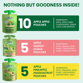 gogo squeez apple-pineapple-passionfruit pouch, grab-and-go snack with tropical flavor