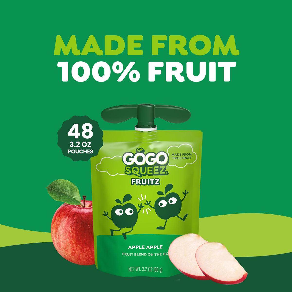 GoGo SqueeZ no artificial ingredients, clean-label snack.