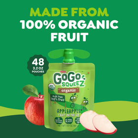 GoGo SqueeZ Apple Apple pouch offers a mess-free portable snack for busy days.