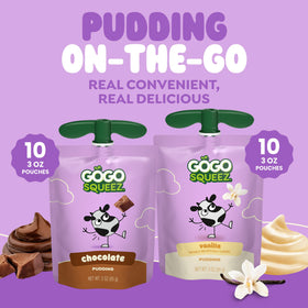 GoGo SqueeZ PuddingZ vanilla pouch provides creamy comfort anytime.