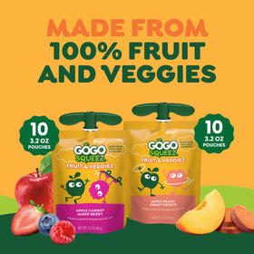 GoGo squeeZ variety pack keeps 20 pouches organized for busy families, easy lunchbox addition.