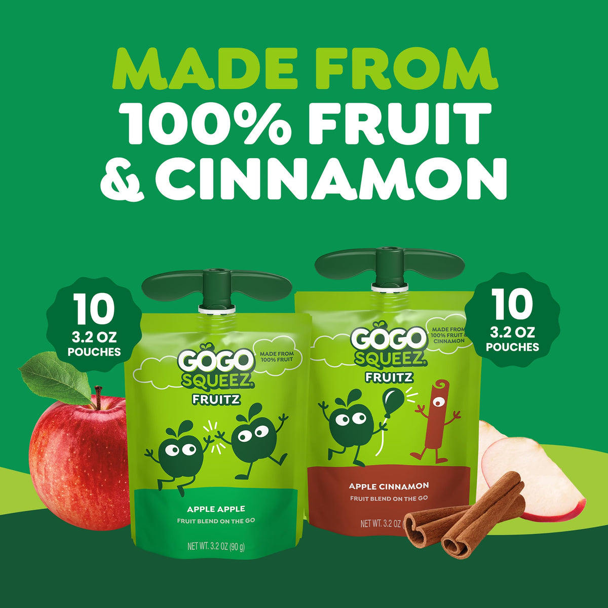 GoGo SqueeZ clean-label snack with no artificial ingredients for lunchboxes