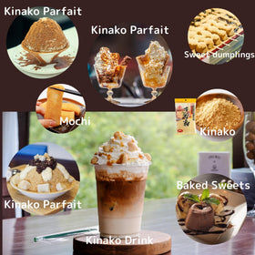 GOHAN JAPAN Kinako powder sprinkled on dessert adds depth and sweetness