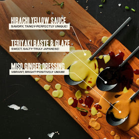 Gojo Miso Ginger Dressing culinary bottle showcases convenient marinade for chicken.