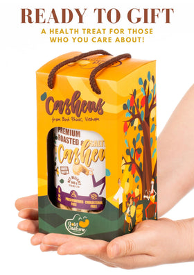 Gold Cashew serving bowl shows snack-ready for sharing.