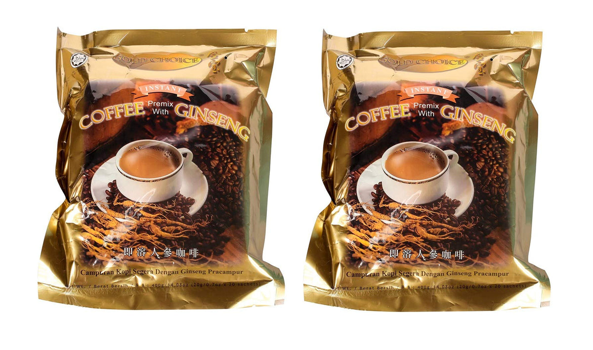 Gold Choice Ginseng Coffee pack front view invites a morning ritual.
