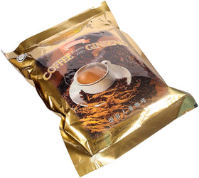 Gold Choice Ginseng Coffee pack on kitchen counter for easy daily use.