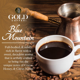 Gold Coffee Co. cup image suggests smooth medium roast ideal for everyday mornings.