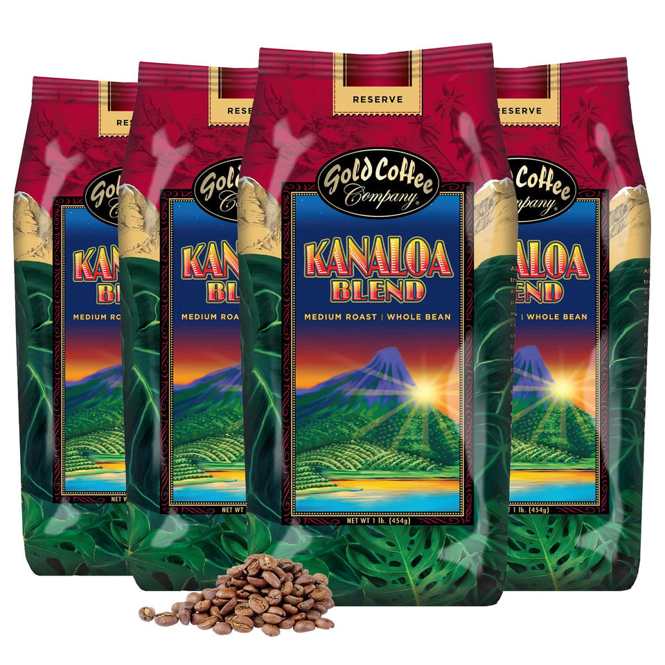 Gold Coffee Kanaloa Premium House Blend 1lb bag for balanced, everyday brew