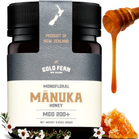 Gold Fern Honey Manuka bottle, raw and pure.