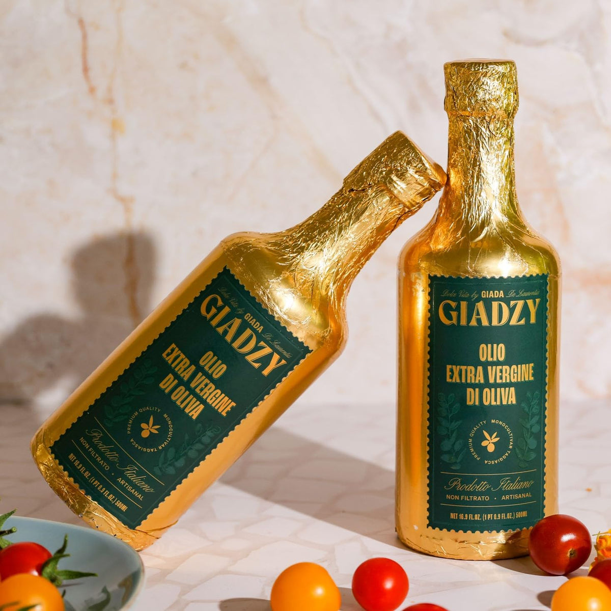 Gold foil-wrapped bottle protects flavor and elevates shelf presence.