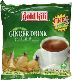 Gold Kili Ginger Drink with Honey packaging showing 2 bags for easy, comforting beverages.