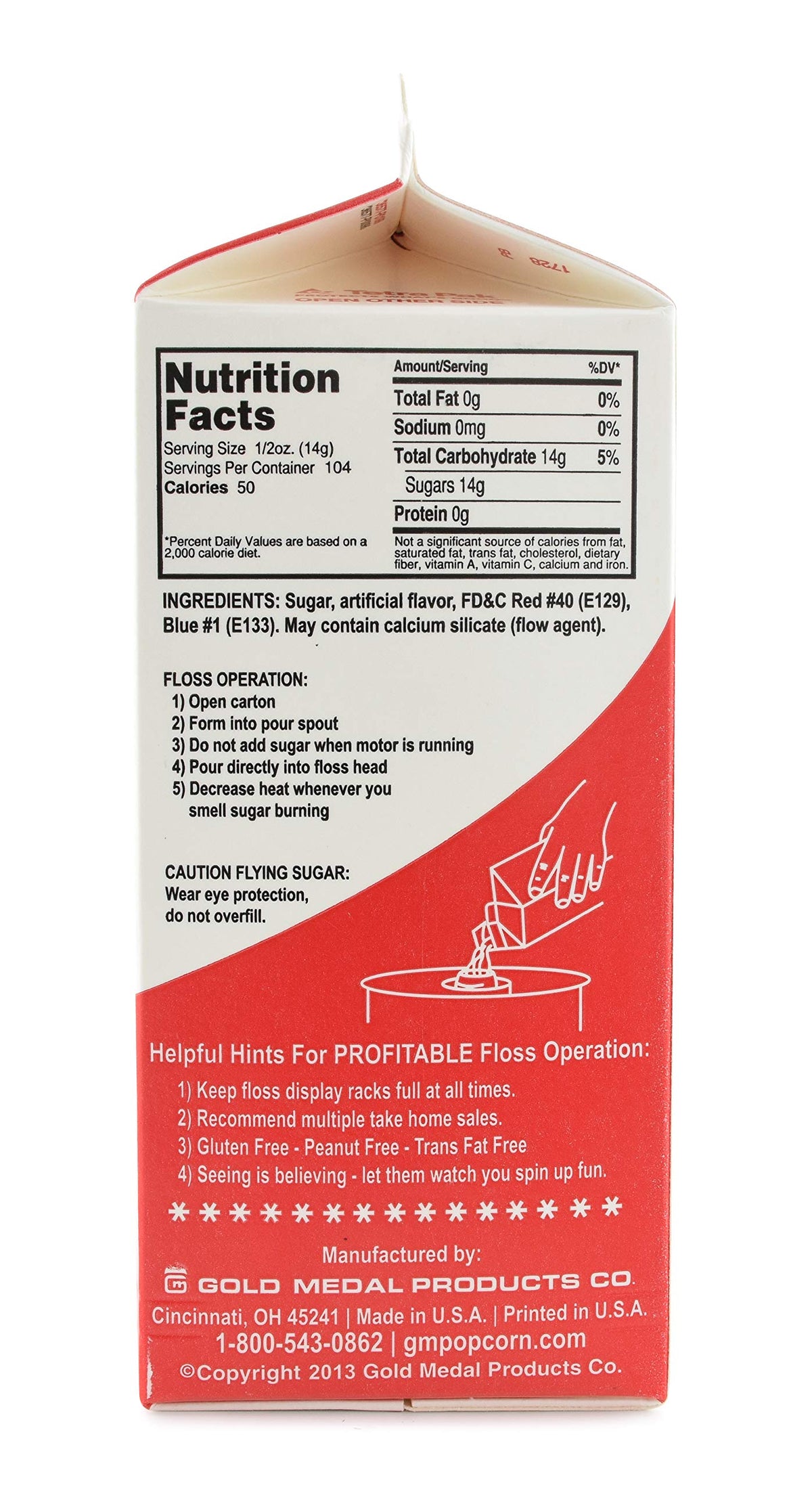 Gold Medal floss sugar ready-to-use packaging enables quick setup