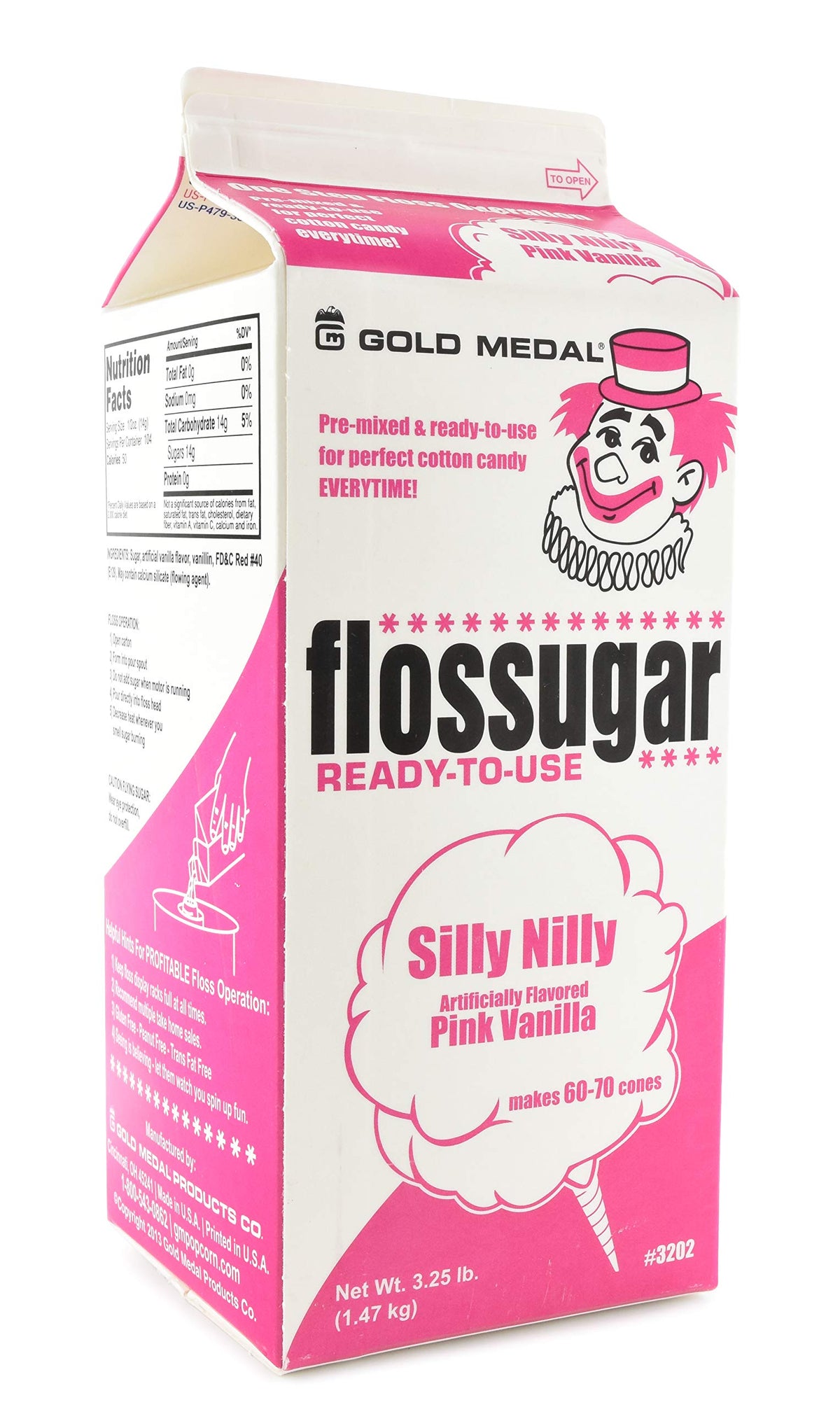 Gold Medal cotton candy Strawberry pack delivers bright color in every cone