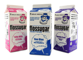 Gold Medal cotton candy sugar in blue raspberry half-gallon for smooth, fluffy treats