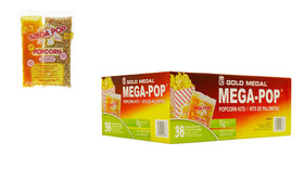 Gold Medal Perfectware 8oz popcorn portions, front view, ready for quick snacking