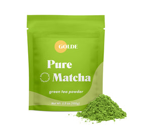 GOLDE Pure Matcha ceremonial powder pouch for traditional tea ceremonies and recipes.