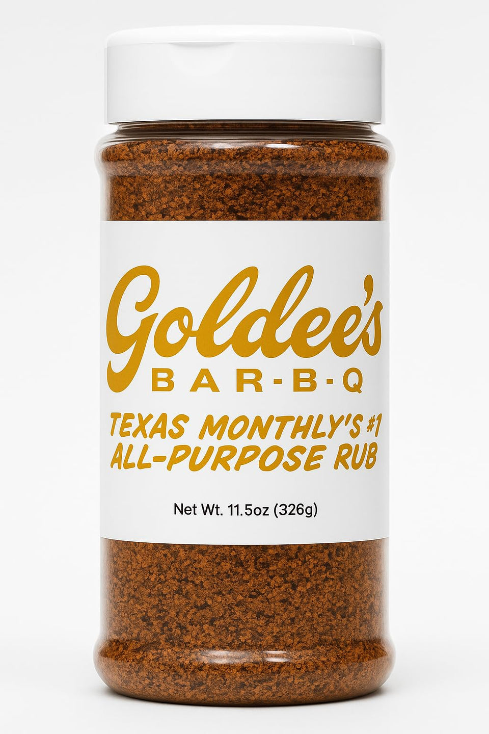 Goldee's Bar-B-Q All-Purpose Seasoning Rub packaging showcases a versatile spice blend for quick flavor.
