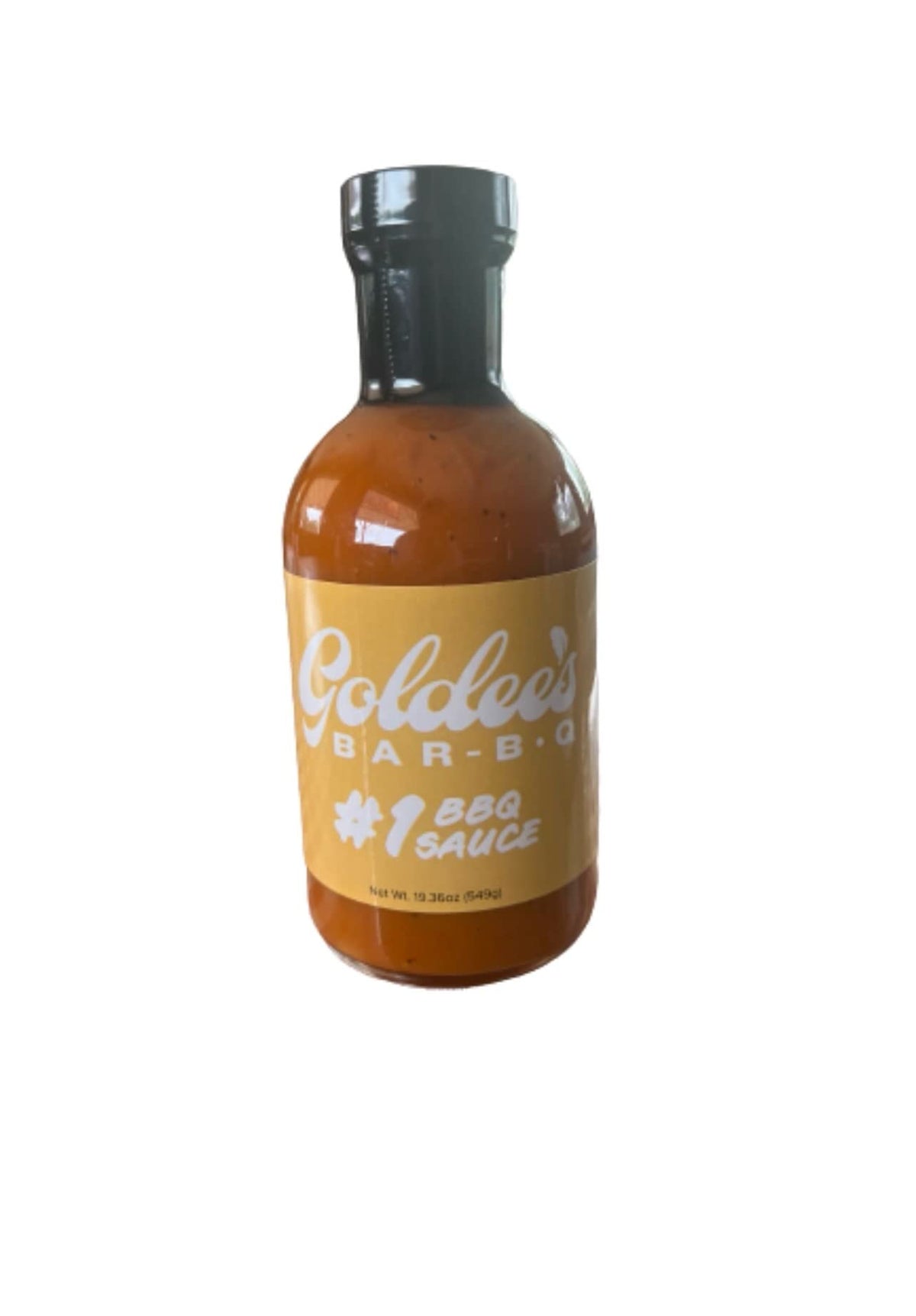 Goldee's Bar-B-Q Sauce bottle pour for a smooth glaze on grilled meat