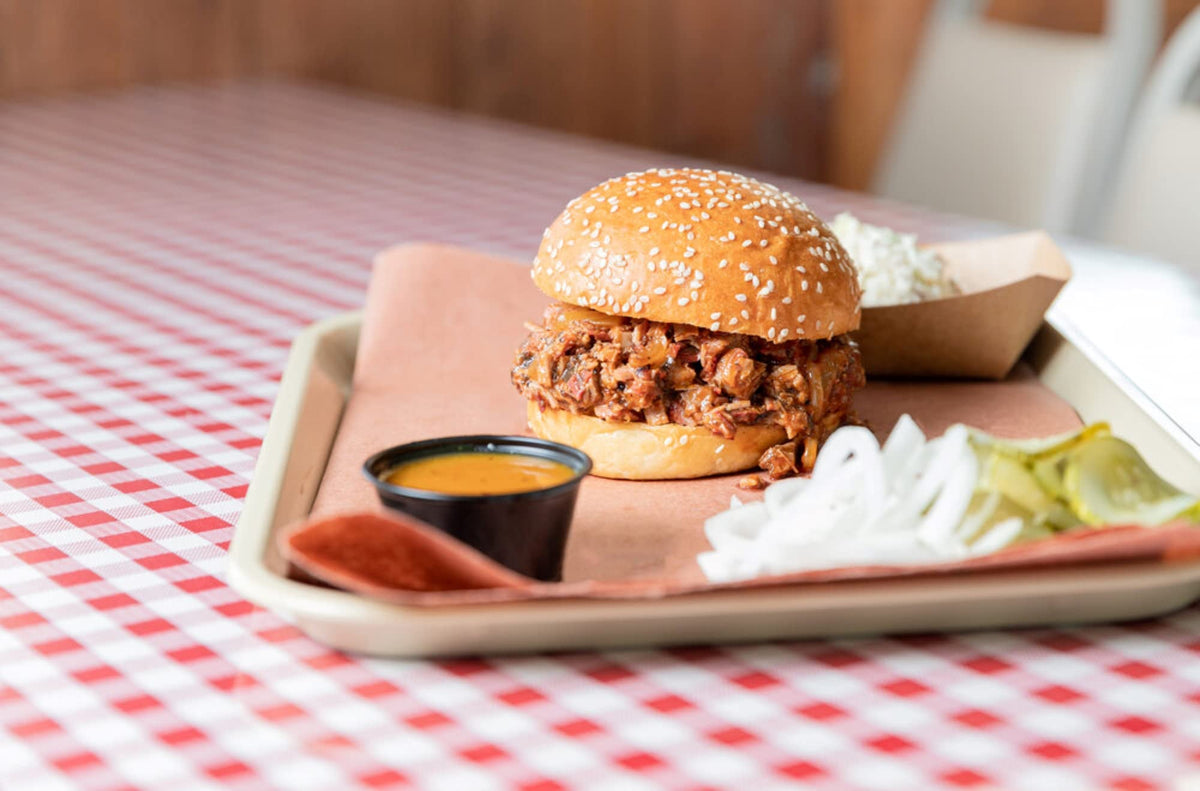 Goldee's Bar-B-Q Sauce tasting scenario with sides and dips