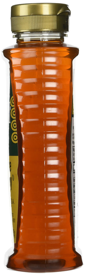 Golden Blossom Honey glass jars in amber, ideal pantry storage