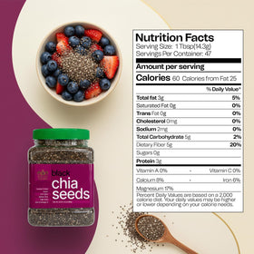 Golden Crown Black Chia Seeds in bowl for breakfast bowls
