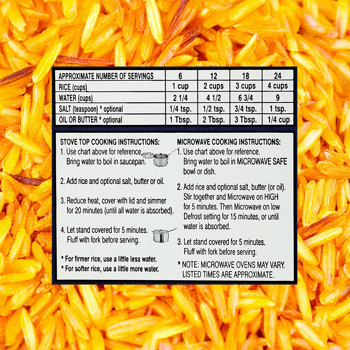 Golden Crown Saffron Yellow Rice packaging jar on shelf showcases premium product.