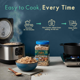 Golden Crown whole oats contribute hearty texture to mixed rice