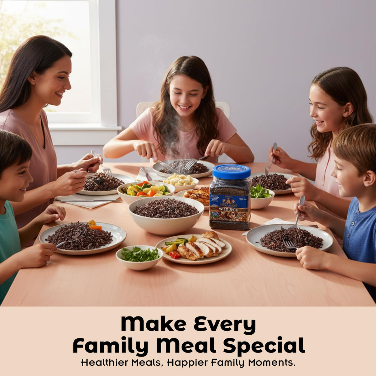 Golden Crown wild rice served in a colorful grain bowl.