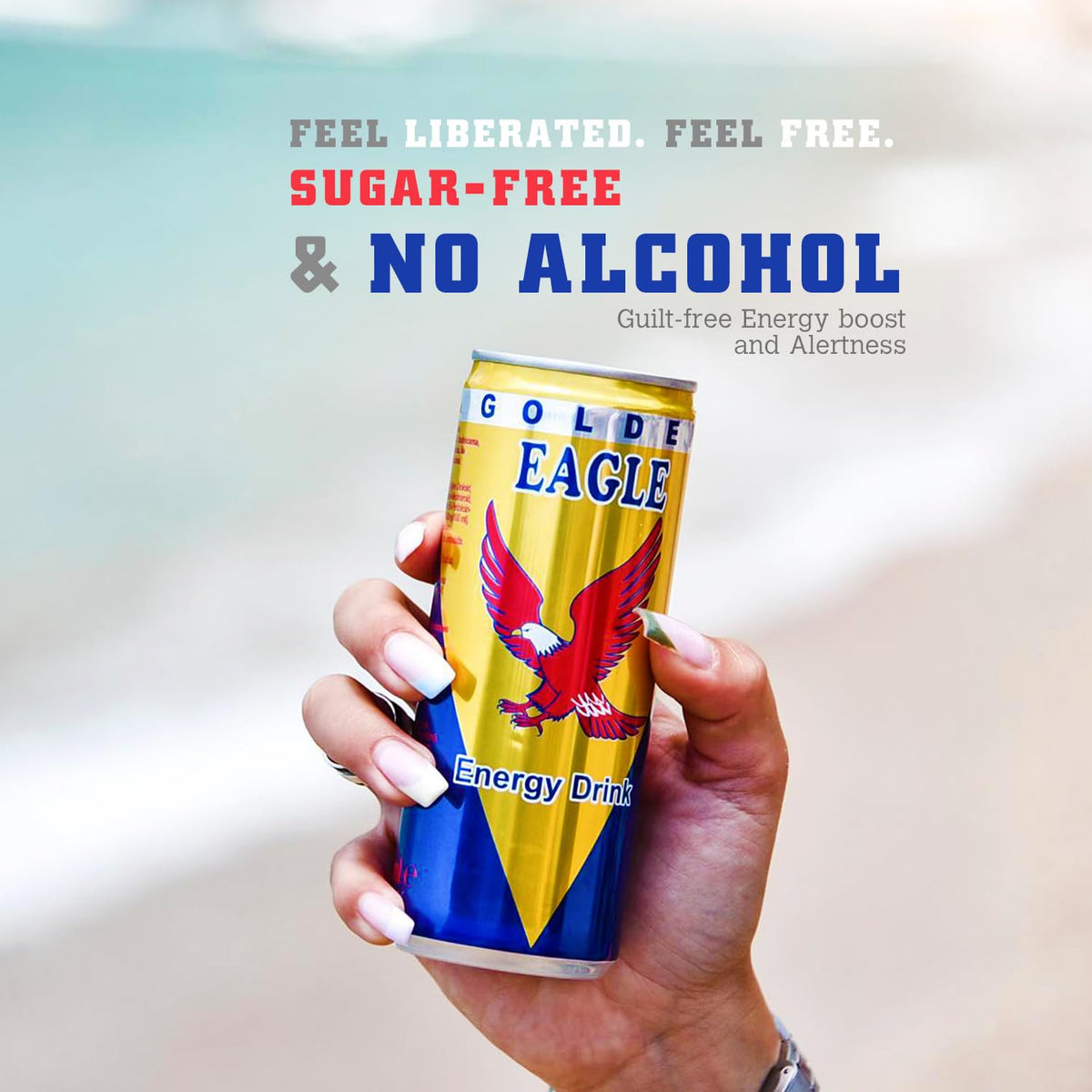 Golden Eagle 24-pack packaging shown for easy energy on the go.