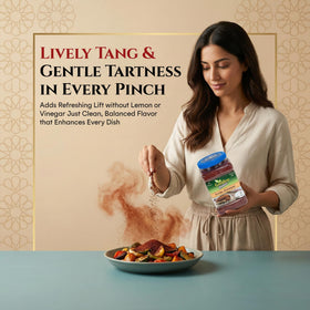 Golden Harvest Sumac Powder close-up highlighting fine, seed-free texture for clean cooking.