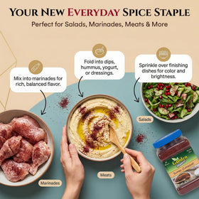 Golden Harvest Sumac salad dressing shot highlighting tangy citrus lift.