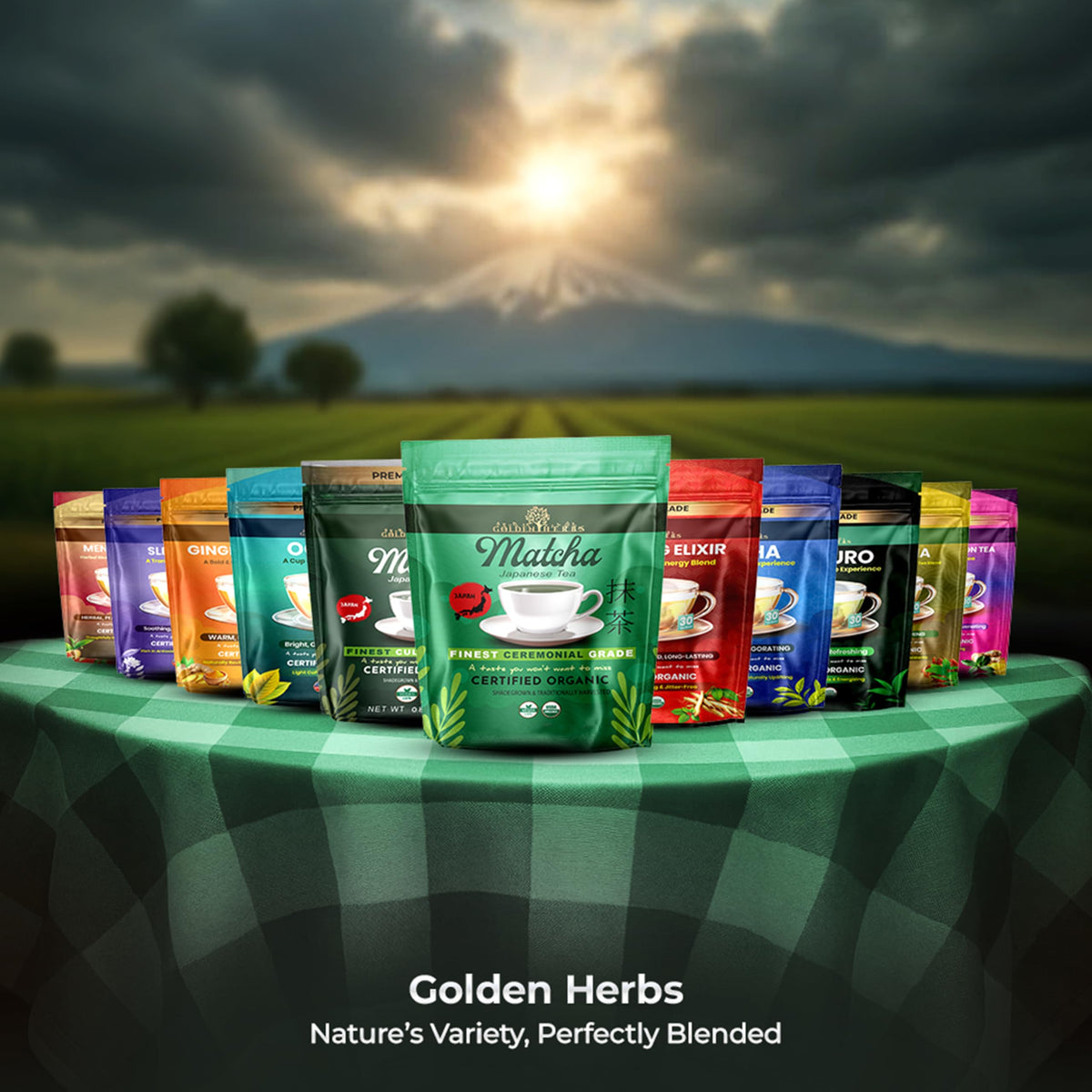 Golden Herbs Matcha resealable pouch preserves freshness after opening