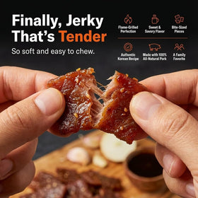 Golden Island Korean BBQ Pork Jerky gluten-free badge visible for dietary needs