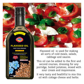 Golden Kings flaxseed oil on a kitchen counter for keto meals.