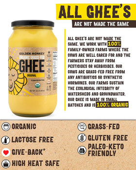 Golden Monkey Organic Ghee Spread on bread offers creamy texture.