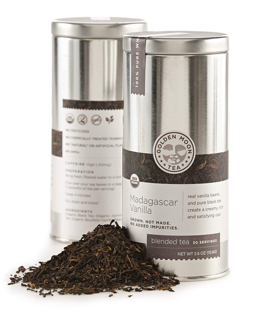 Golden Moon Tea Madagascar Bourbon Vanilla beans deliver creamy vanilla aroma.