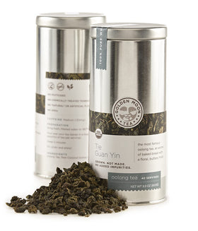 Golden Moon Tea Tie Guan Yin loose leaves ready for a refined ritual