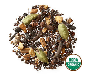 Golden Moon Tea travel tin highlights nine servings of pure chai flavor on the go.