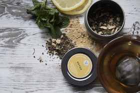 Golden Moon Tea premium packaging signals high-quality loose leaf for connoisseurs