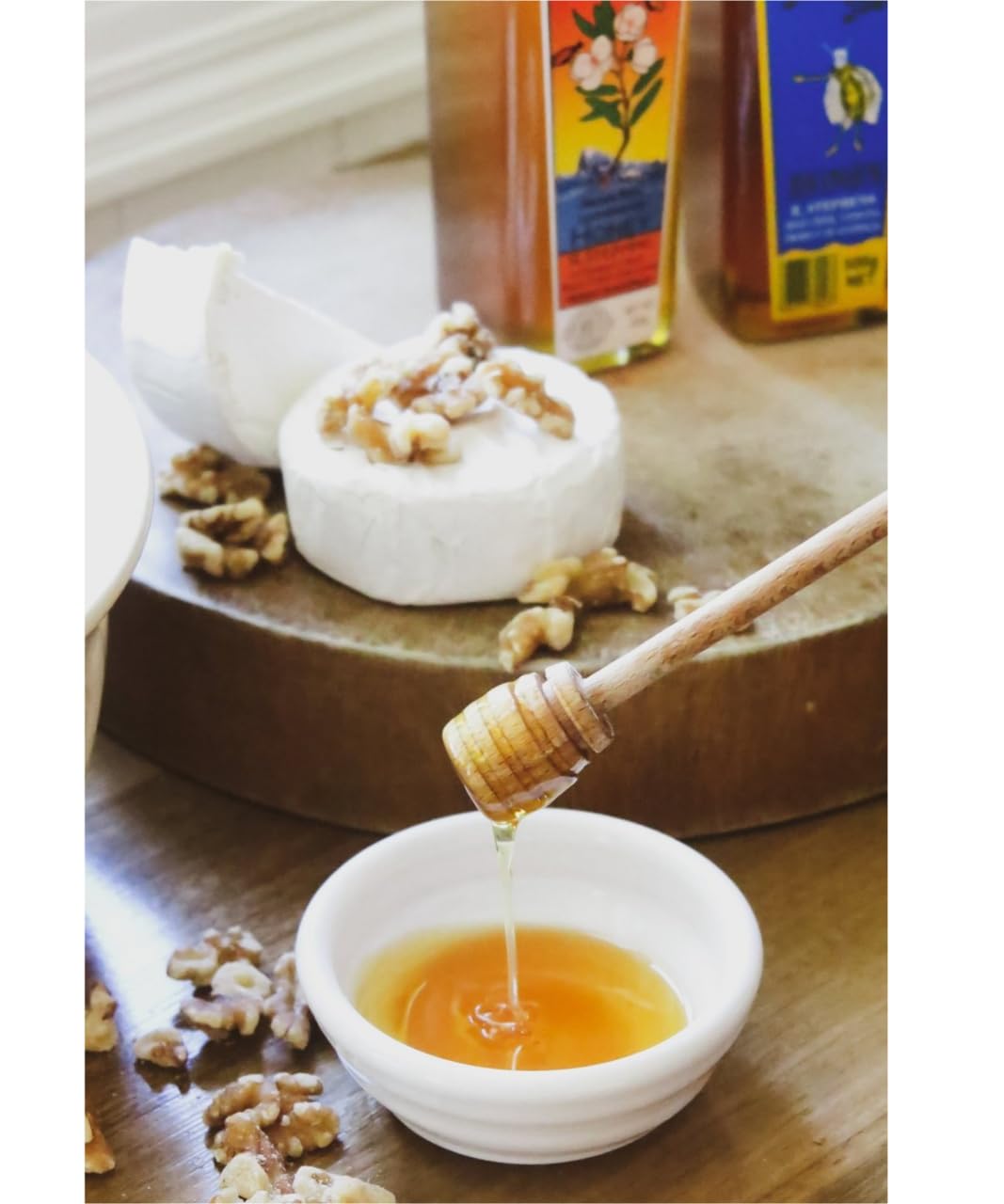 Golden Nectar Leatherwood honey close-up reveals rich resinous texture