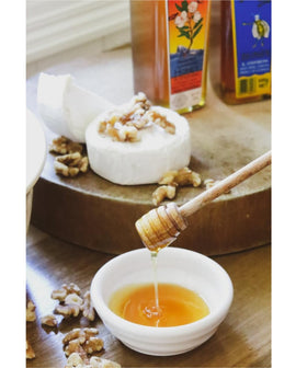 Golden Nectar Leatherwood honey close-up reveals rich resinous texture