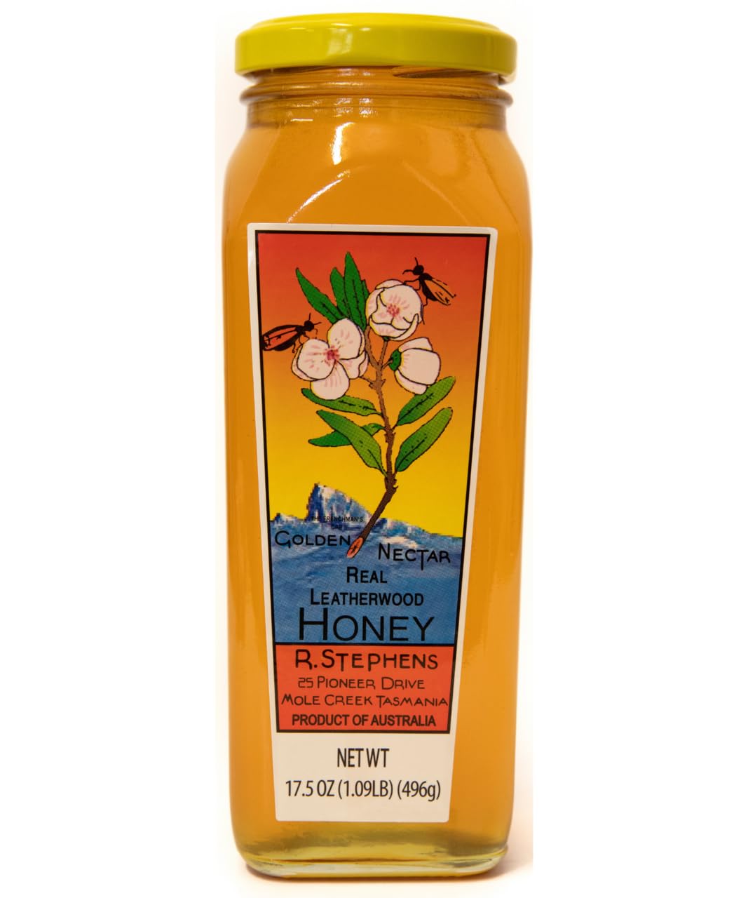 Golden Nectar Leatherwood Honey jar showcasing premium Tasmanian sweetness for everyday treats