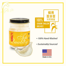 Golden Nest Bird Nest Soup bottle close-up highlighting smooth texture and aroma.