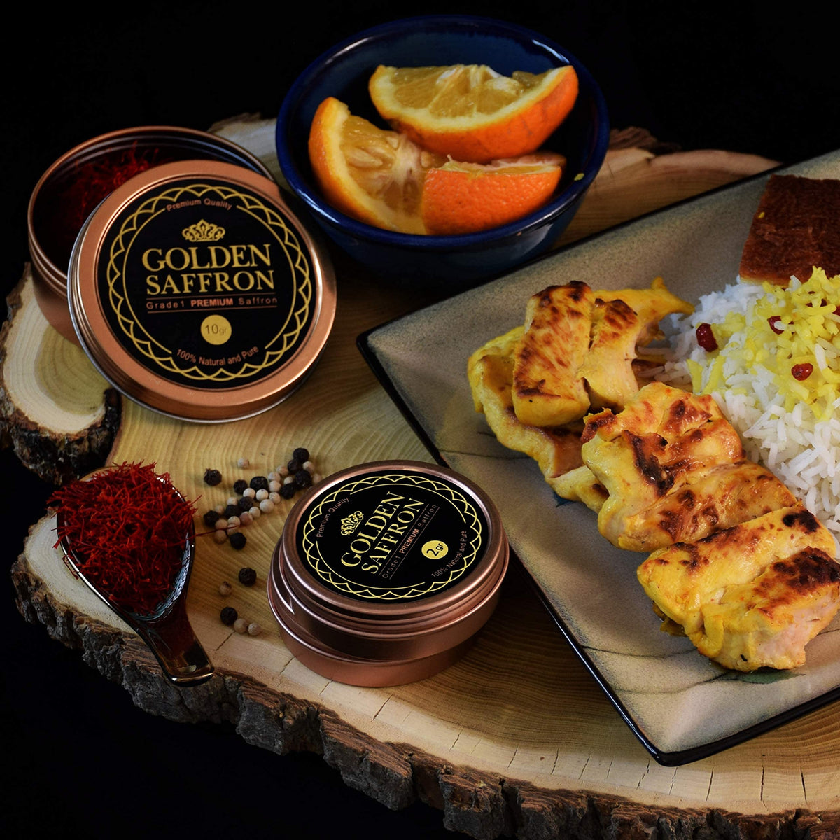 Golden Saffron rice dish showcases aroma and golden-yellow hue