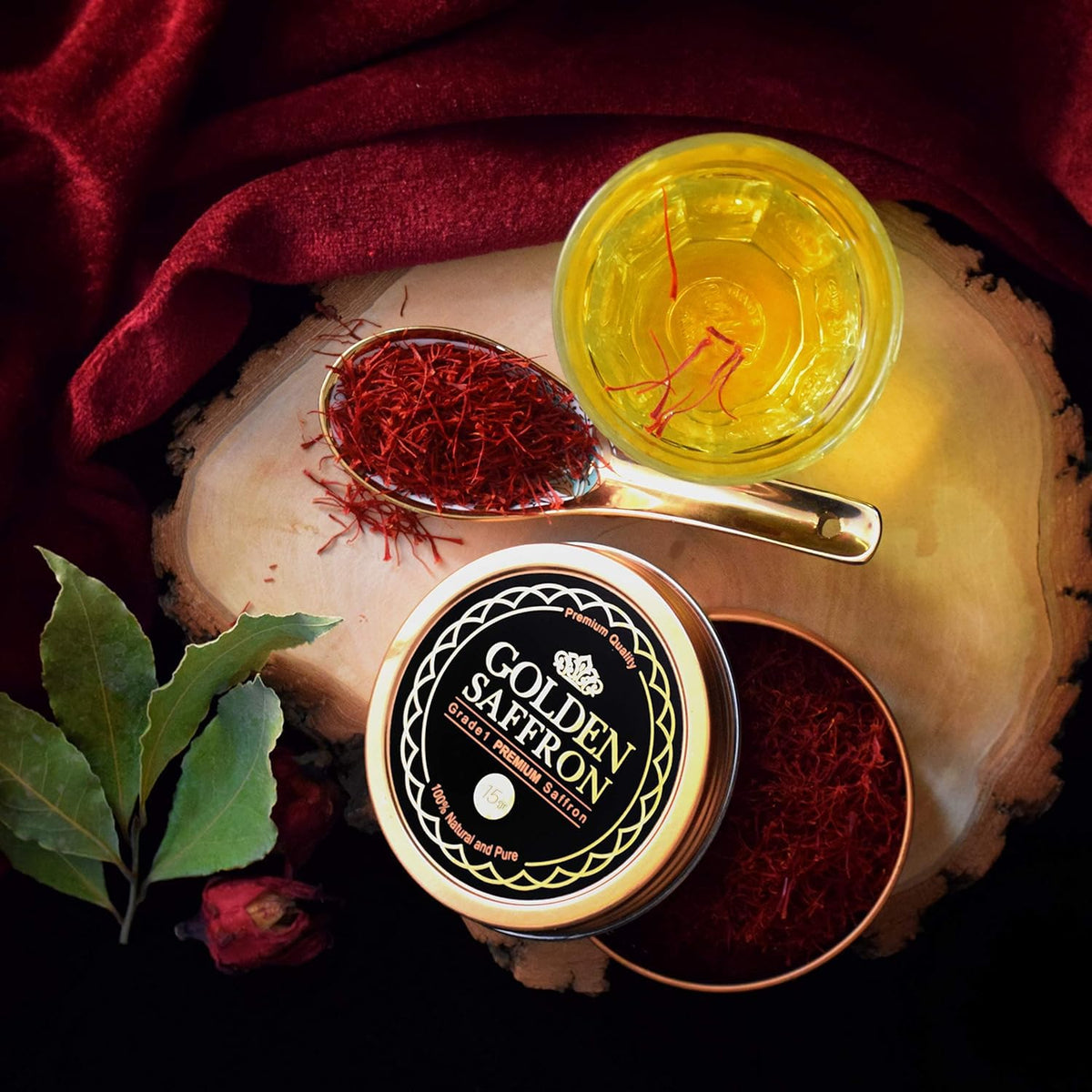 Golden Saffron threads showcase vibrant color and rich aroma for dishes.