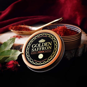 Golden Saffron tea infusion highlighting fragrant, luxurious notes.