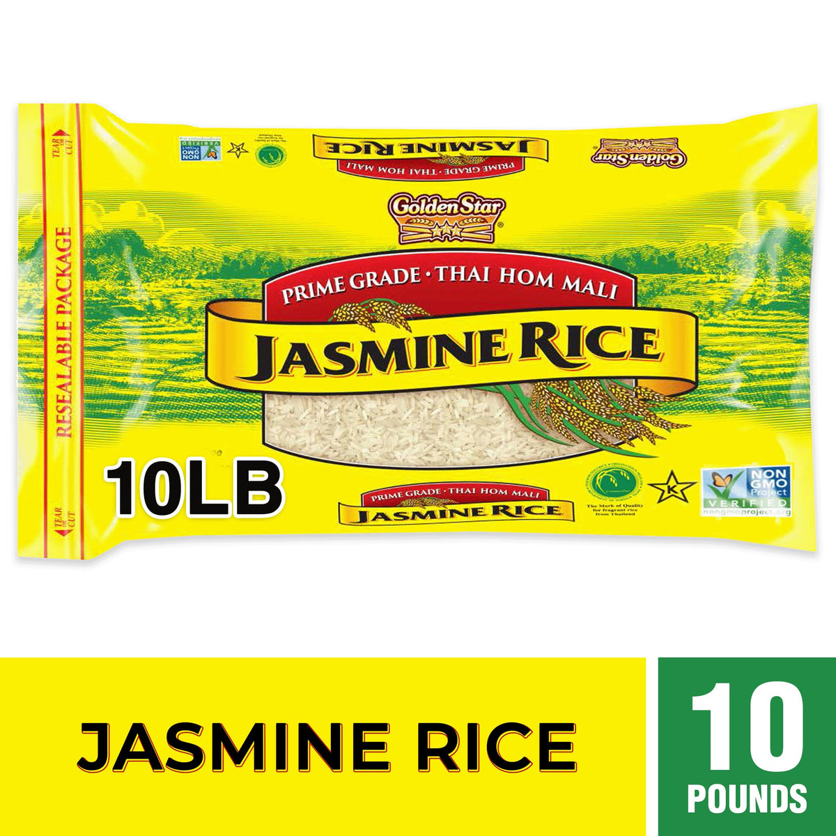 Rice cooker in use with Golden Star jasmine rice for easy cooking.