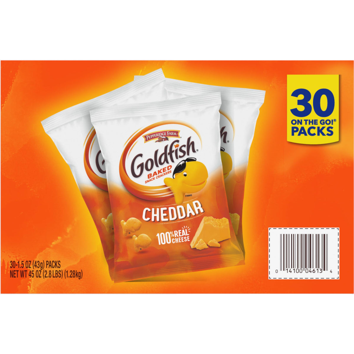 Goldfish Cheddar Crackers on-the-go snack for travel or car trips.