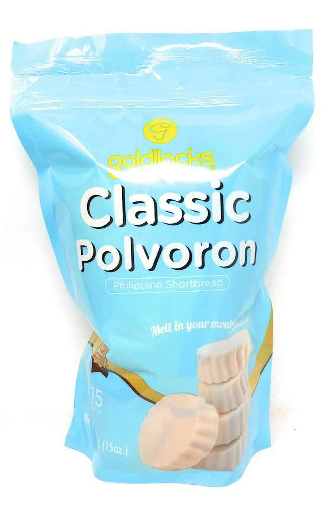 Goldilocks Classic Polvoron shortbread pack front, ideal for gifting.